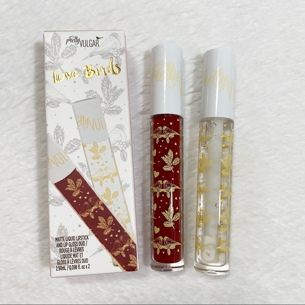 Pretty Vulgar Love Birds Matte Liquid Lipstick & Lip Gloss Duo Set